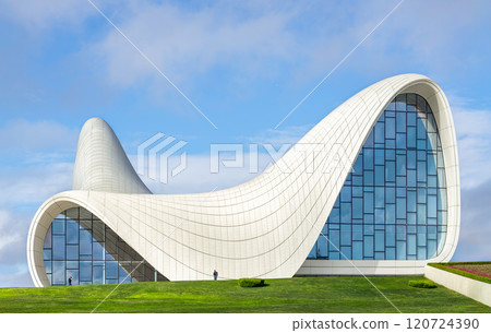 Modern Architecture of Heydar Aliyev Centre in Baku Azerbaijan on a sunny summer Day Modern Architecture of Heydar Aliyev Centre in Baku Azerbaijan on a sunny summer Day 120724390
