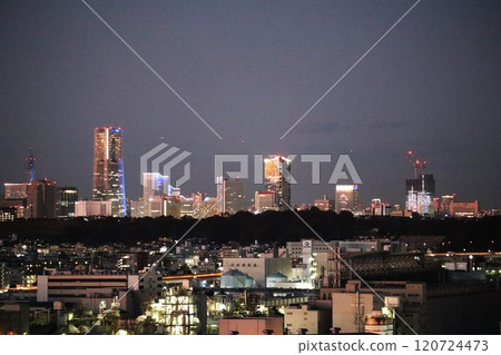 November 30, 2024: The Minato Mirai area is lit up in Baystars blue 120724473