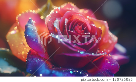 唯美的五彩玫瑰花图片 120725085