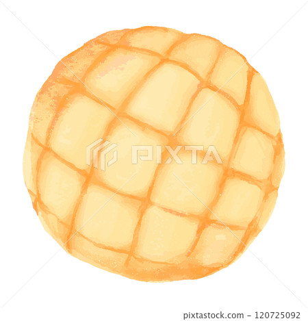 哈密瓜麵包水彩插圖 120725092