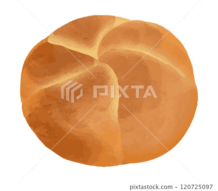 圓麵包的水彩插圖 120725097