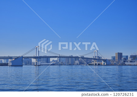 Rainbow Bridge as seen from the southern end of Toyosu Market 120726231