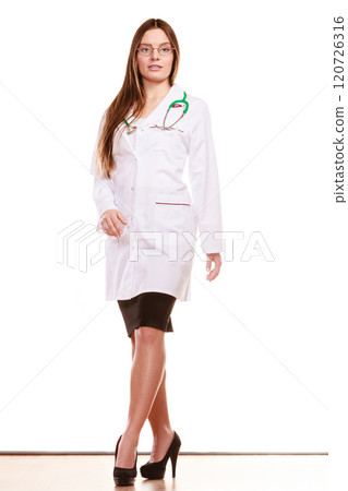 Woman medical doctor with stethoscope. Health care Woman medical doctor with stethoscope. Health care 120726316
