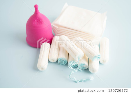 Sanitary hygiene set for women menstrual period cycle protection. 120726372