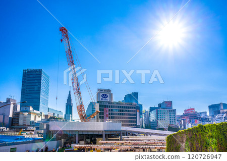 Tokyo cityscape in Japan: Towards the future... Looking forward to redevelopment of Shinjuku Station and the west exit of Shinjuku Station... a ray of hope... = 22nd 120726947