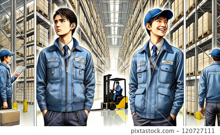 Male worker working in a distribution warehouse 120727111