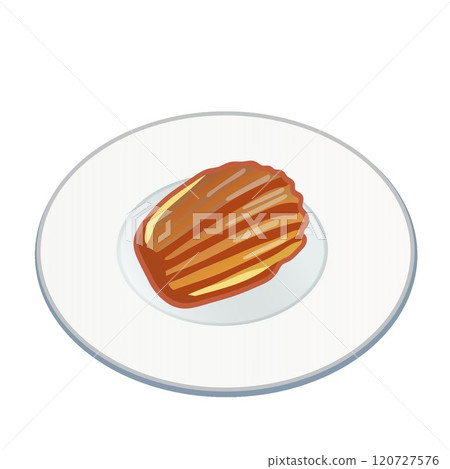 Illustration of madeleines on a plate 120727576