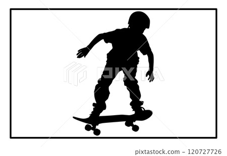 Kids skateboarding silhouette, Skate silhouette, Skateboard silhouettes 120727726