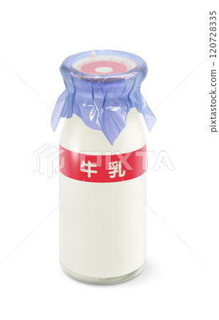 牛奶牛奶瓶插畫真實 120728335
