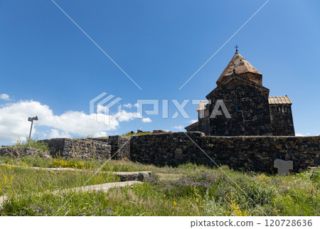 Majestic Sevanavank Monastery amidst Lush Greenery Near Lake Sevan in Armenia Majestic Sevanavank Monastery amidst Lush Greenery Near Lake Sevan in Armenia 120728636