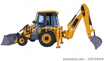 construction vehicle Bulldozer digger Illustration 120728930