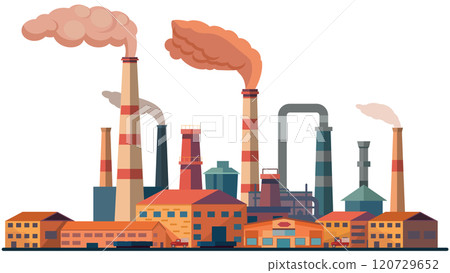 factory buildings, Industrial factories background. 120729652