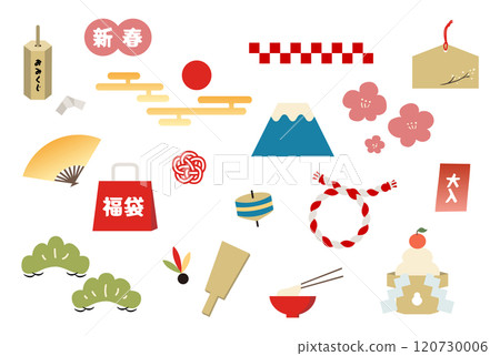 新年插畫套裝素材 120730006