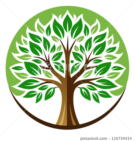 The Life Cycle of a Tree Within a Circular Emblem 120730414