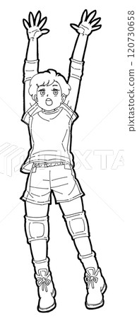 Illustration of a girl playing blocks 120730658