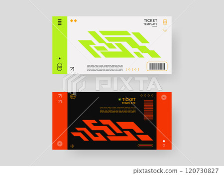 Event ticket template set. Ticket mockup. Vector template illustration. 120730827