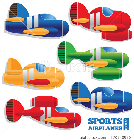 A set of jet aircraft on white background. Side view. Vector illustration. 120730930