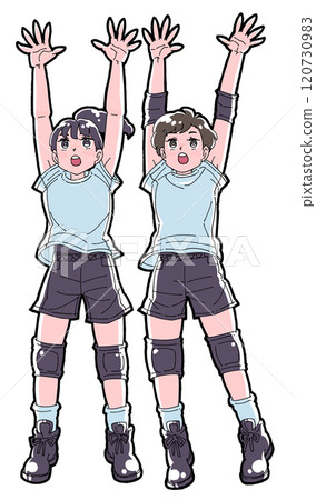 兩個女孩玩積木的插圖 120730983