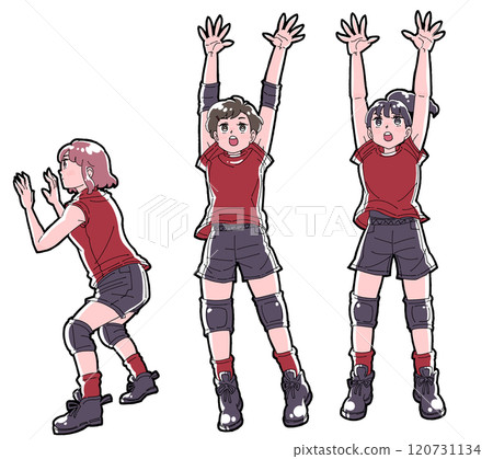 Illustration set of girls playing blocks Illustration set of girls playing blocks 120731134