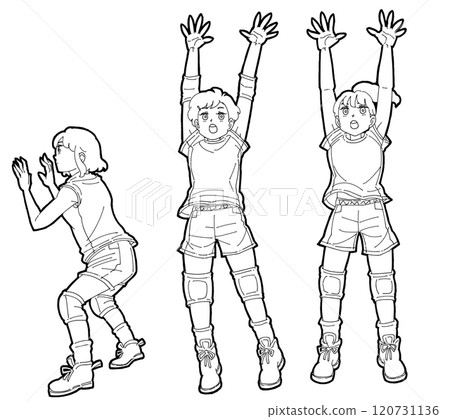 一個女孩玩積木的插圖集 120731136