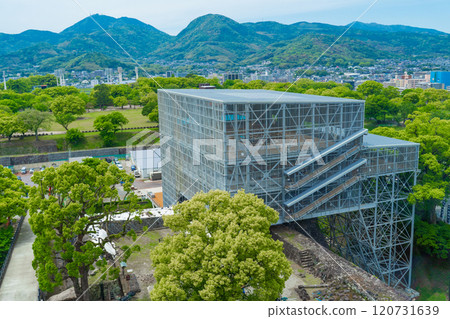 熊本市:熊本地震受損的宇土櫓修復工地 熊本市:熊本地震受損的宇土櫓修復工地 120731639