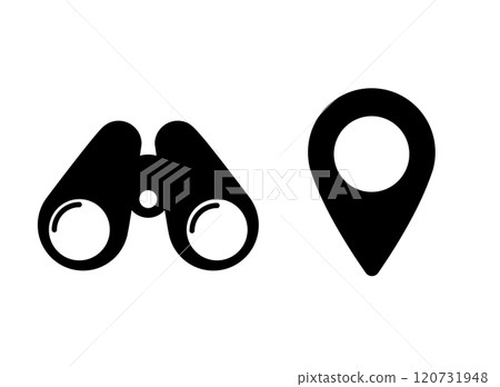 Binoculars map pin icon 120731948