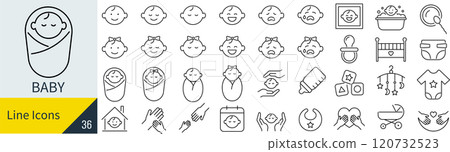 Baby icon set Baby icon set 120732523