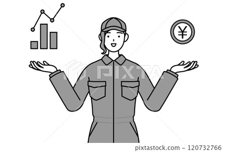 穿著連身褲的女機械師將引導您了解 DX 的形像以及如何提高業績和銷量。 穿著連身褲的女機械師將引導您了解 DX 的形像以及如何提高業績和銷量。 120732766