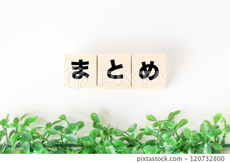 Summary: Letter blocks, white background and plants 120732800