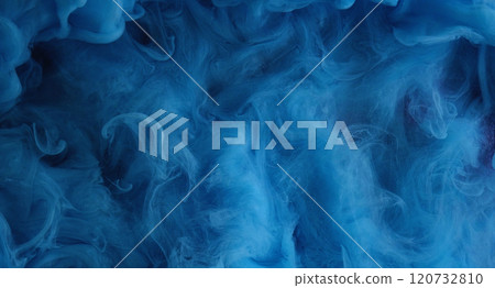 Gleaming texture. Paint flood. Defocused blue black color shimmering particles acrylic ink water marble blend wave abstract art background. 120732810