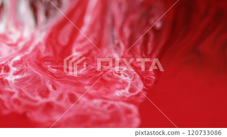 Abstract moisture. Water marble. Red and white colors on art background. Acrylic drawing on canvas with scarlet gradient and splash. Abstract moisture. Water marble. Red and white colors on art background. Acrylic drawing on canvas with scarlet gradient and splash. 120733086