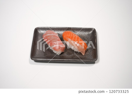 Tuna and salmon nigiri sushi Tuna and salmon nigiri sushi 120733325