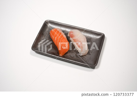 鯛魚握壽司、鮭魚握壽司 鯛魚握壽司、鮭魚握壽司 120733377