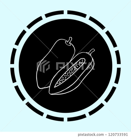 ripe papaya fruit icon ripe papaya fruit icon 120733591