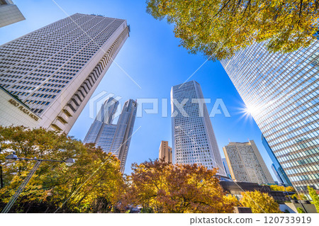 Tokyo cityscape in Japan: A ray of hope...Autumn. View of Tokyo Metropolitan Government Building, Shinjuku Keio Plaza H, Shinjuku Sumitomo Building, etc. = November 22nd Tokyo cityscape in Japan: A ray of hope...Autumn. View of Tokyo Metropolitan Government Building, Shinjuku Keio Plaza H, Shinjuku Sumitomo Building, etc. = November 22nd 120733919