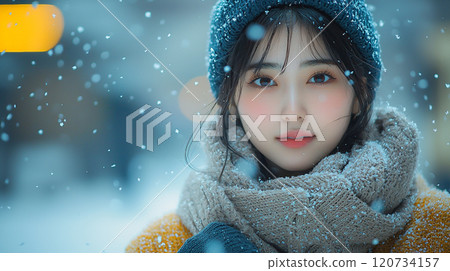 雪景和一個女人的肖像 雪景和一個女人的肖像 120734157