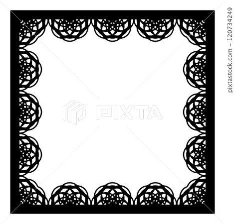 Black lace square frame material 120734249