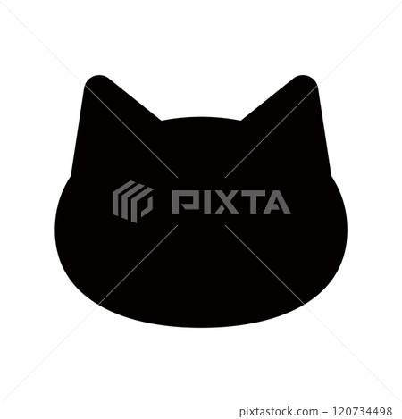 Big-eared cat icon silhouette material Big-eared cat icon silhouette material 120734498
