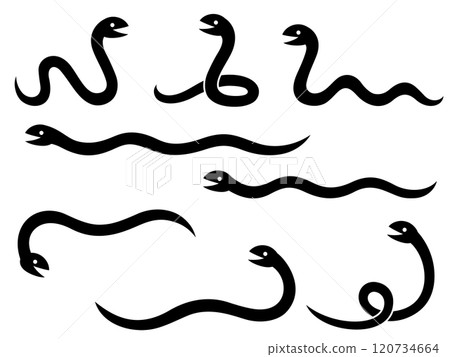 Snake silhouette illustration set 120734664