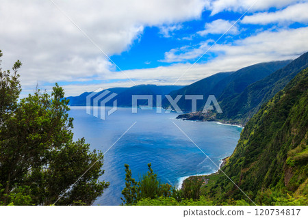 View from Miradouro da Eira da Achada in Ribeira da Janela in Madeira, Portugal 120734817
