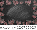 Chalk hearts border 120735025