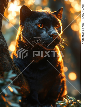 Black panther in the jungle. 120735201
