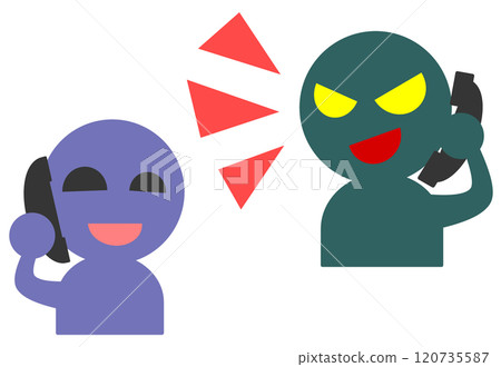 邪惡的騙子透過電話欺騙人們實施犯罪的插圖 120735587
