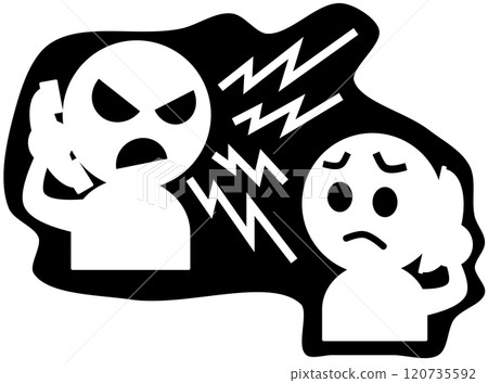 An illustration of a bad scammer deceiving people over the phone and committing a crime 120735592