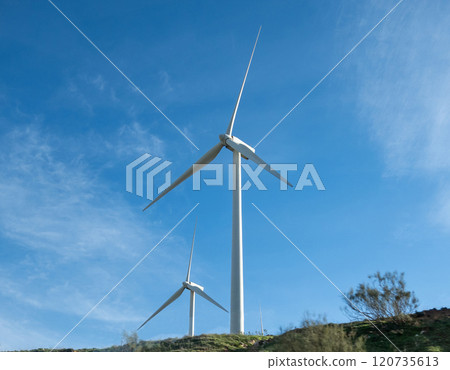 Wind turbines on agricultural land in Andalusia, Spain. Wind turbines on agricultural land in Andalusia, Spain. 120735613