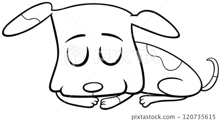 cute cartoon puppy animal character sleeping coloring page cute cartoon puppy animal character sleeping coloring page 120735615