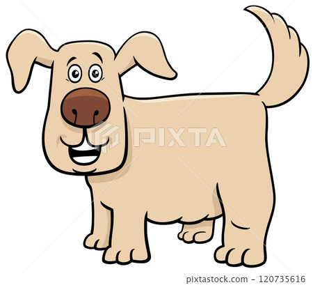 cartoon happy beige dog animal character 120735616