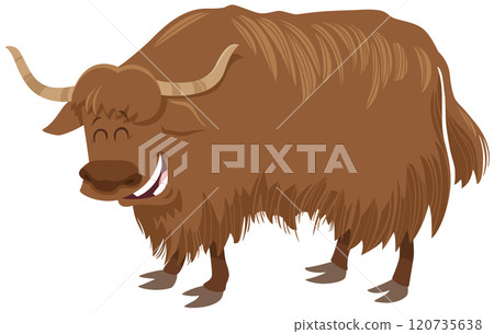 happy cartoon yak wild animal character 120735638