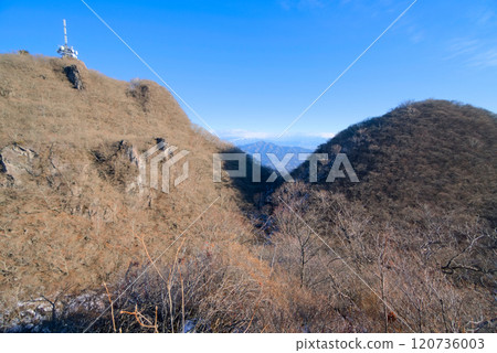 Mount Odake and Mount Medake as seen from Mount Futatsu-dake and Mount Mago-dake on Mount Haruna 120736003