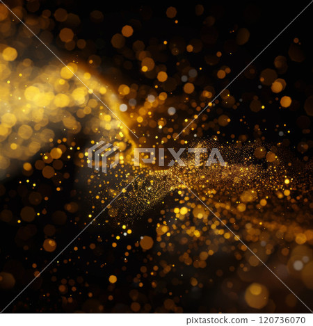 Abstract Golden Dust and Bokeh Lights on a Black Background Abstract Golden Dust and Bokeh Lights on a Black Background 120736070